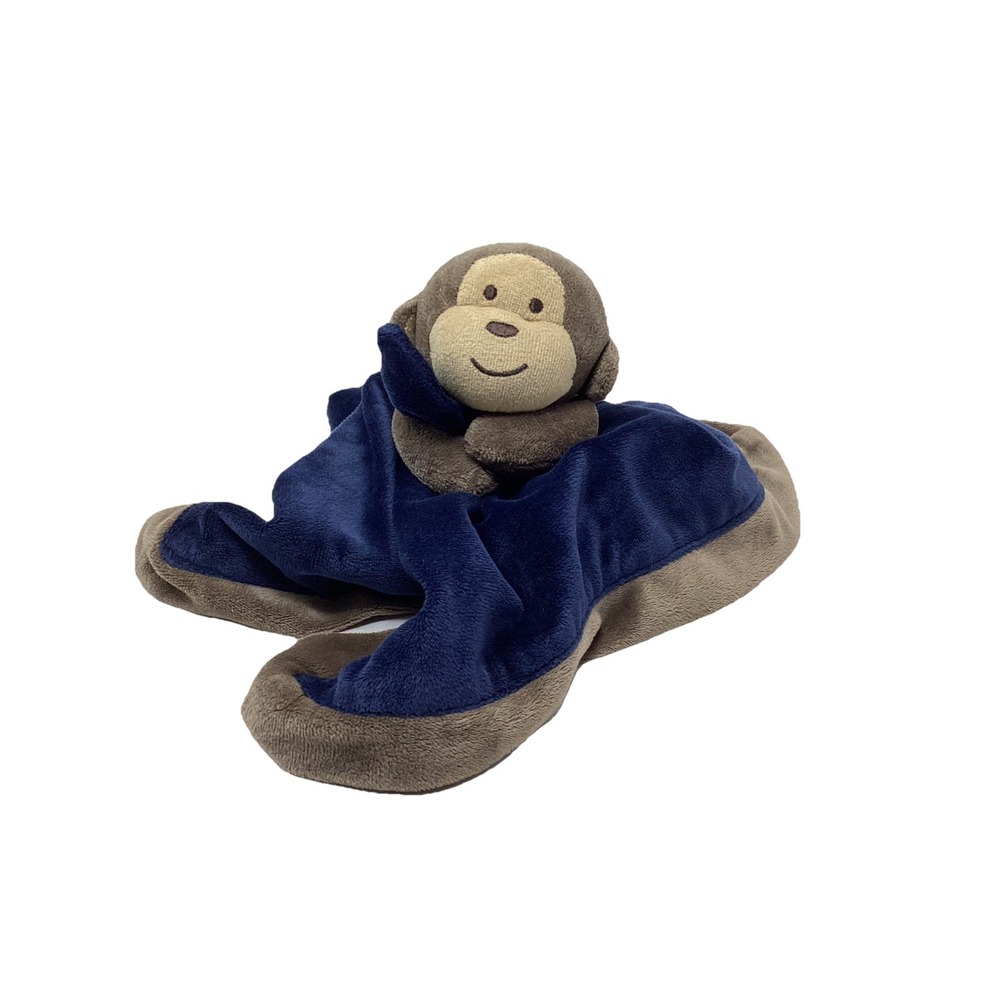 Carter's Lovey Blue Monkey Security Blanket Lovey Rattle 15"